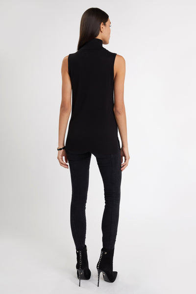 Luxury Sleeveless Roll Neck (Black)