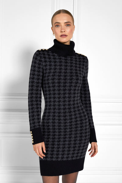 Heritage Jumper Dress (Grey Houndstooth)