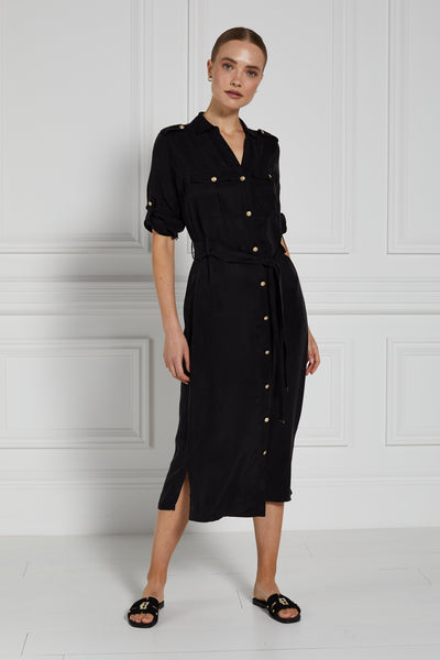 Military Midi Dress (Black)