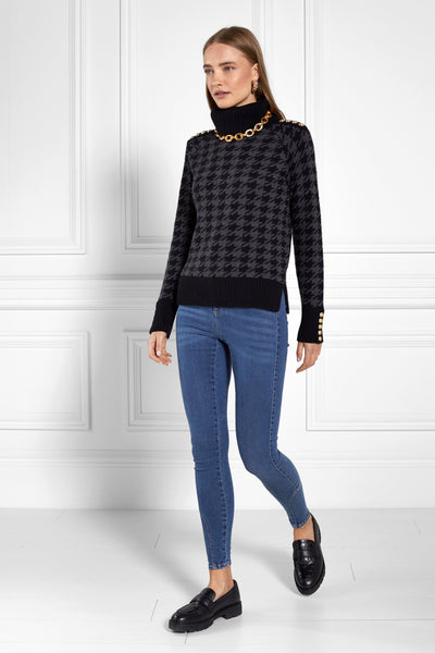 Heritage Knit Jumper (Grey Houndstooth)