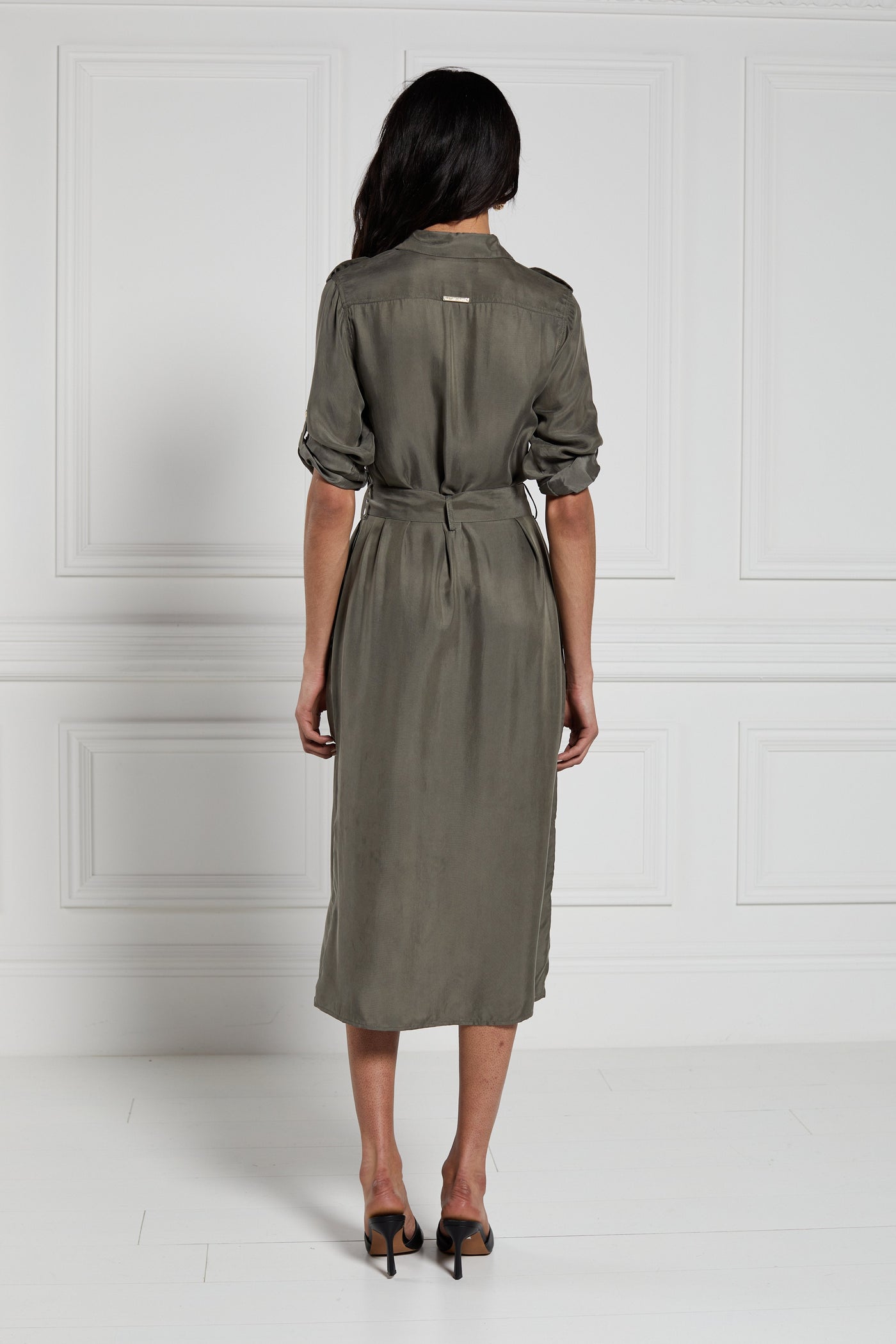 Military Midi Dress (Khaki)