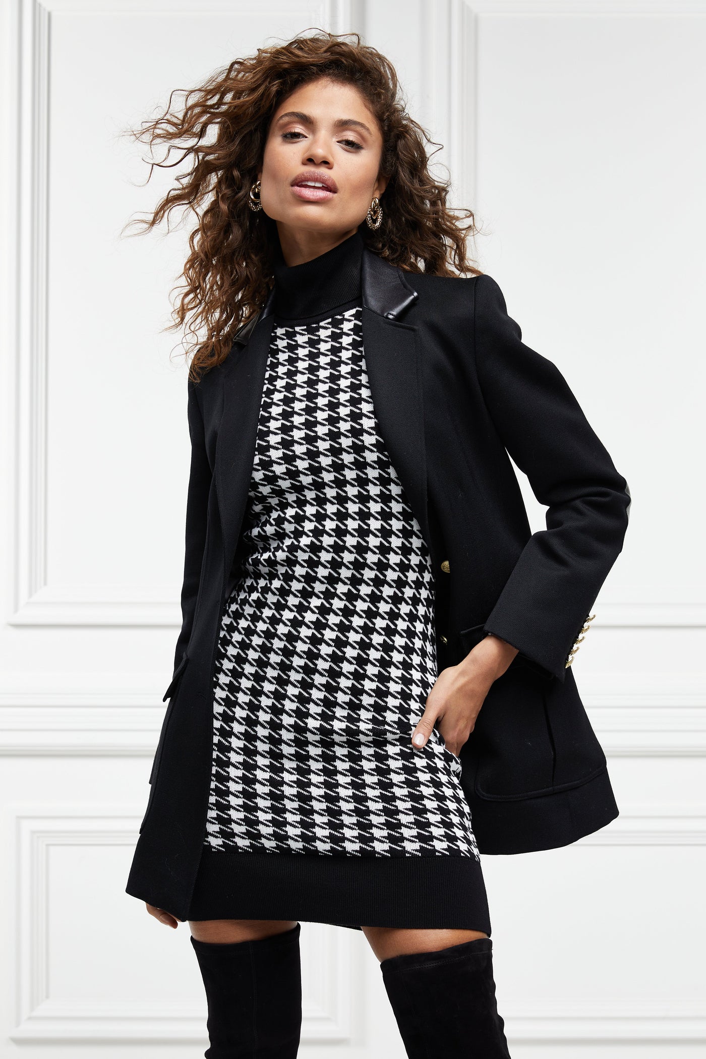 Houndstooth Sleeveless Dress (Houndstooth)