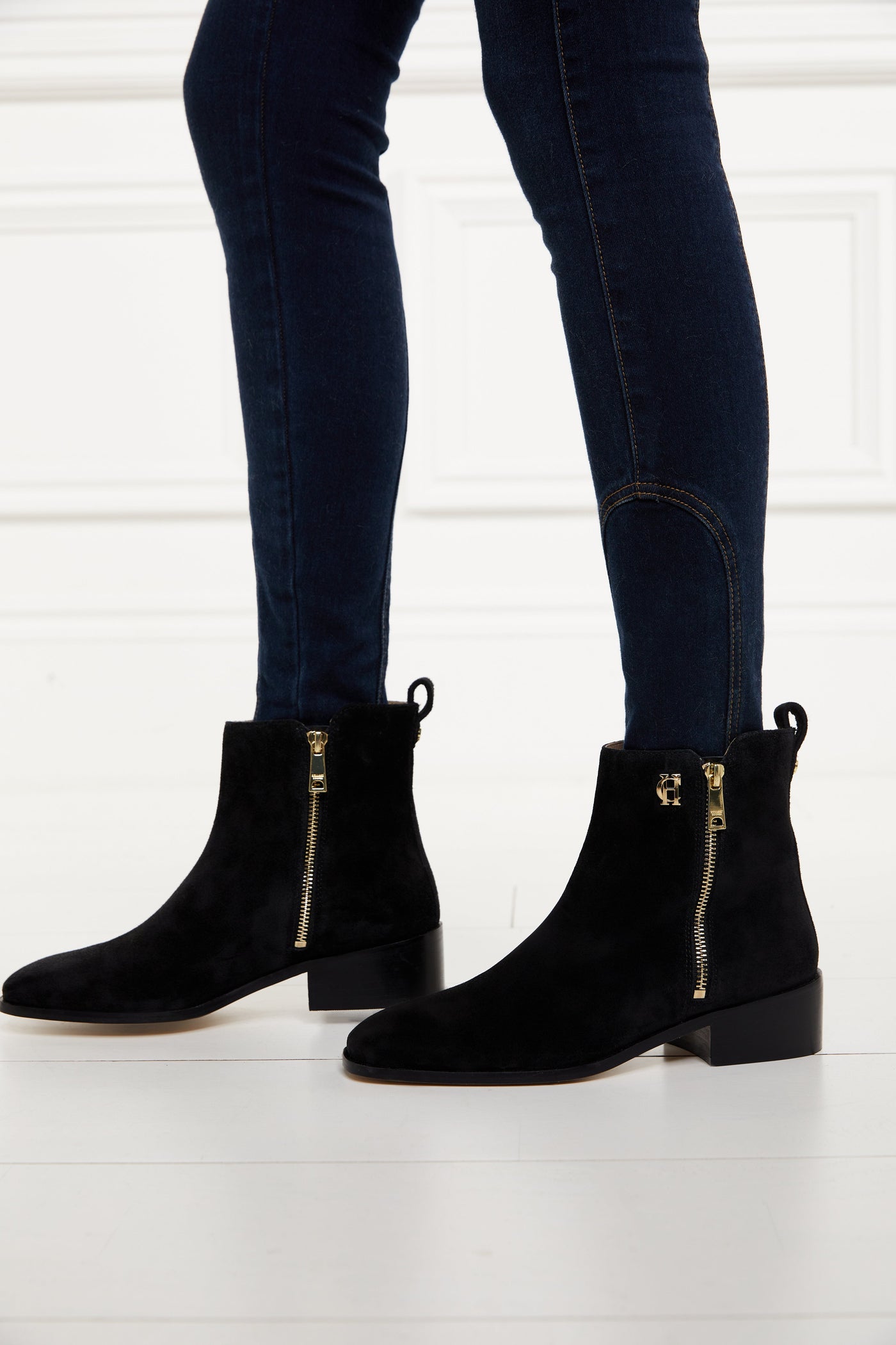 Zip Chelsea Boot (Black Suede)