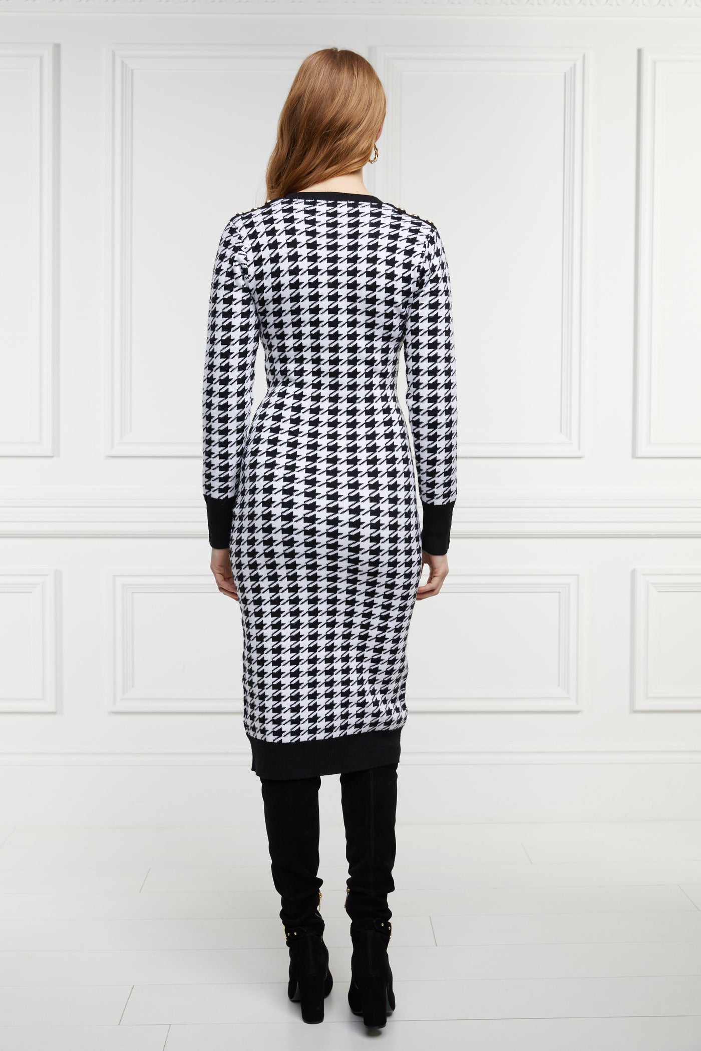 Hepburn Midi Dress (Houndstooth)