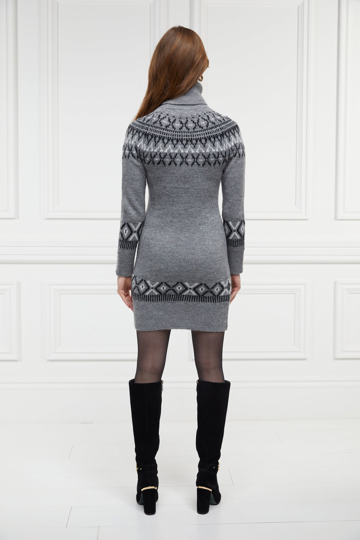 Heritage Jumper Dress (Grey Fairisle)