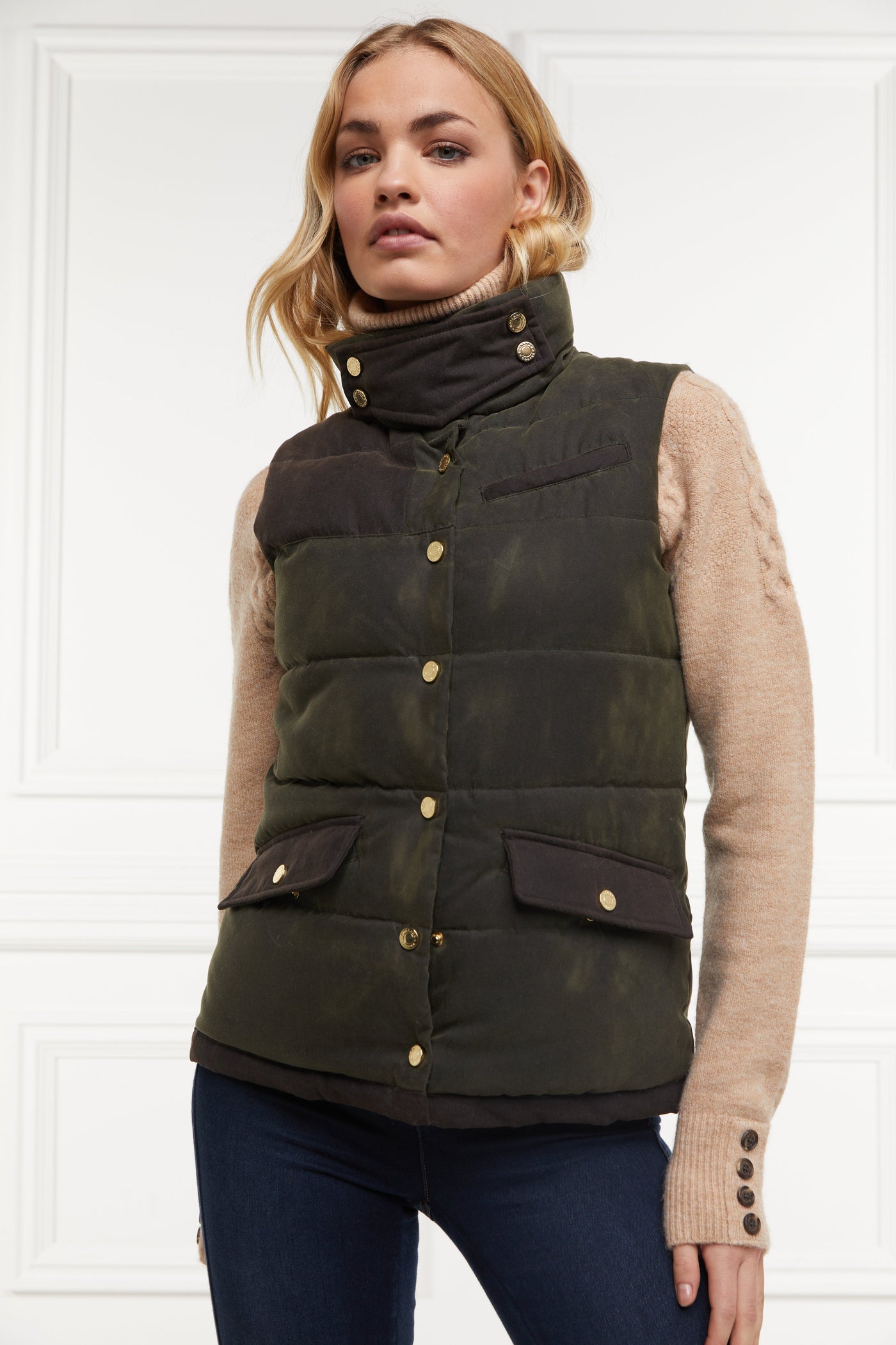 Aviator Padded Gilet (Dark Olive)