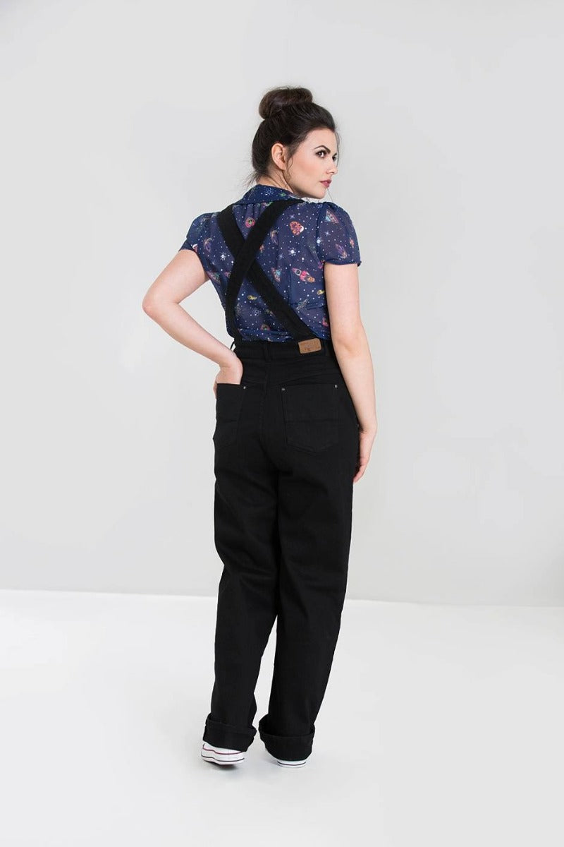 Elly May Denim Dungaree Black