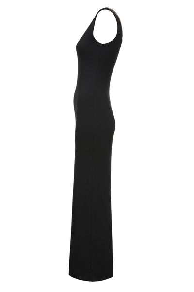 Amber V-Neck Maxi Dress (Black)