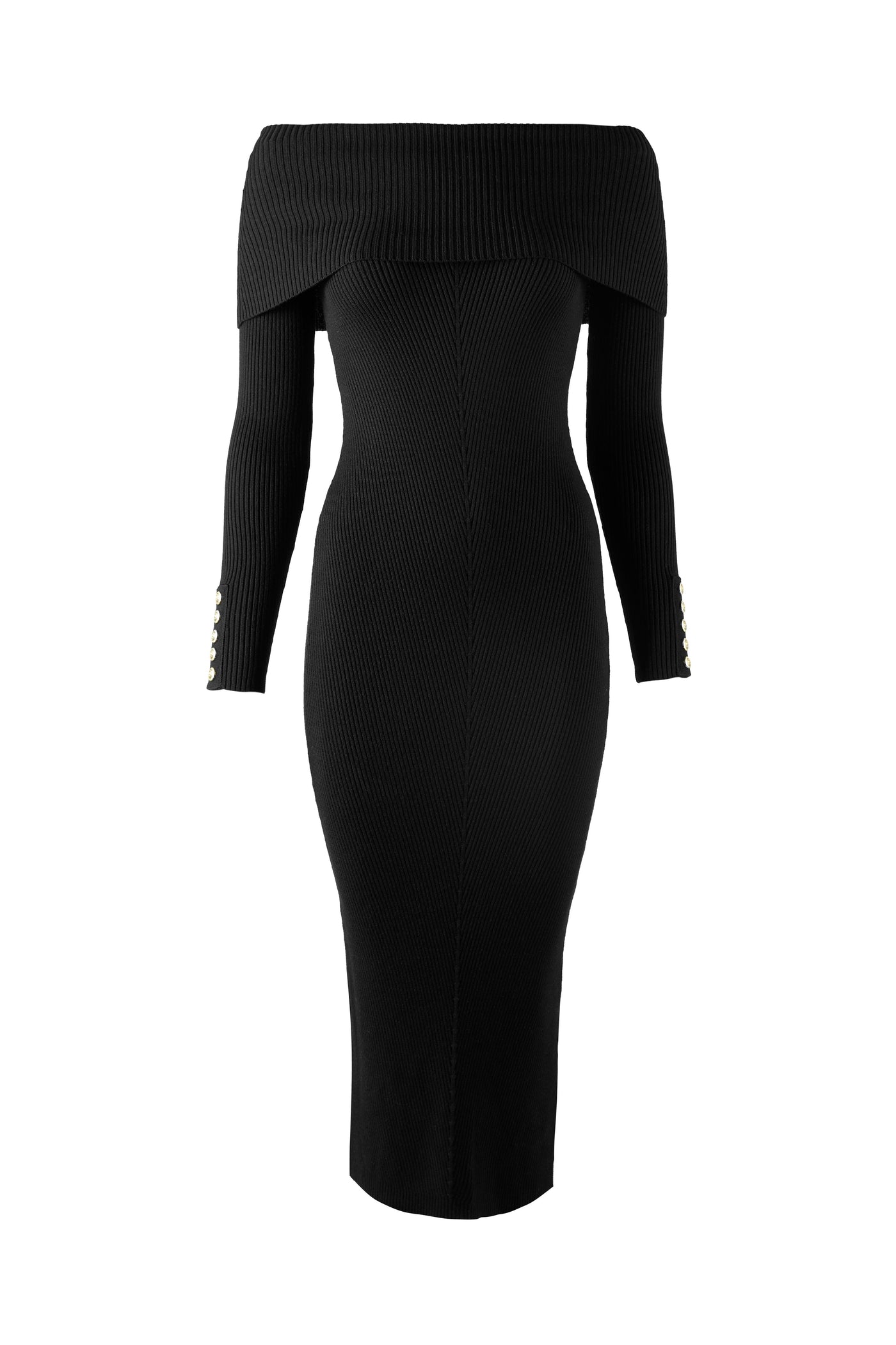 Bardot Midi Dress (Black)