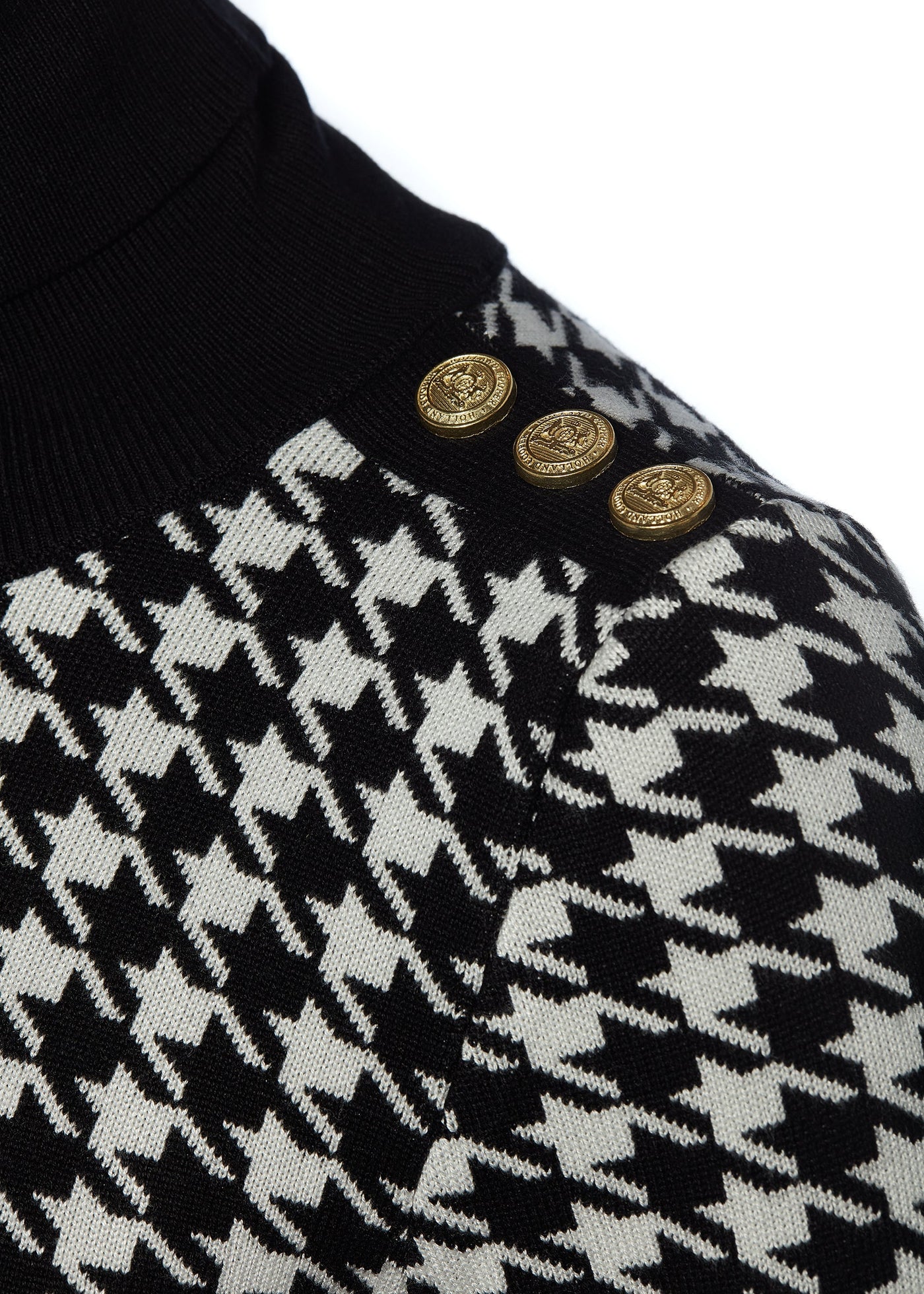 Classic Roll Neck Knit (Houndstooth)