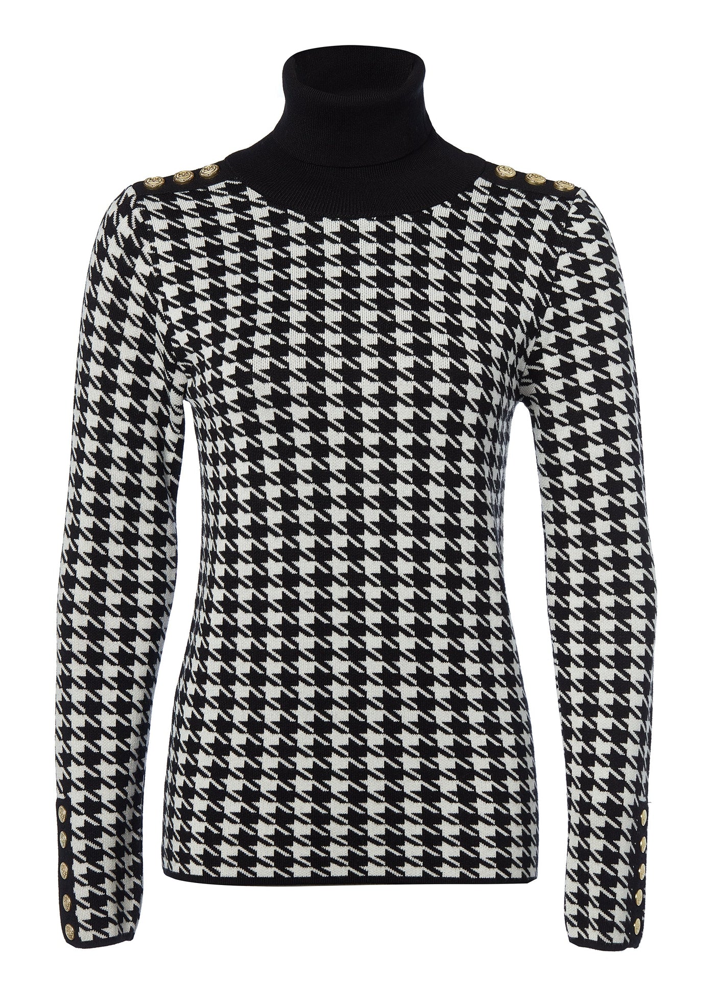 Classic Roll Neck Knit (Houndstooth)