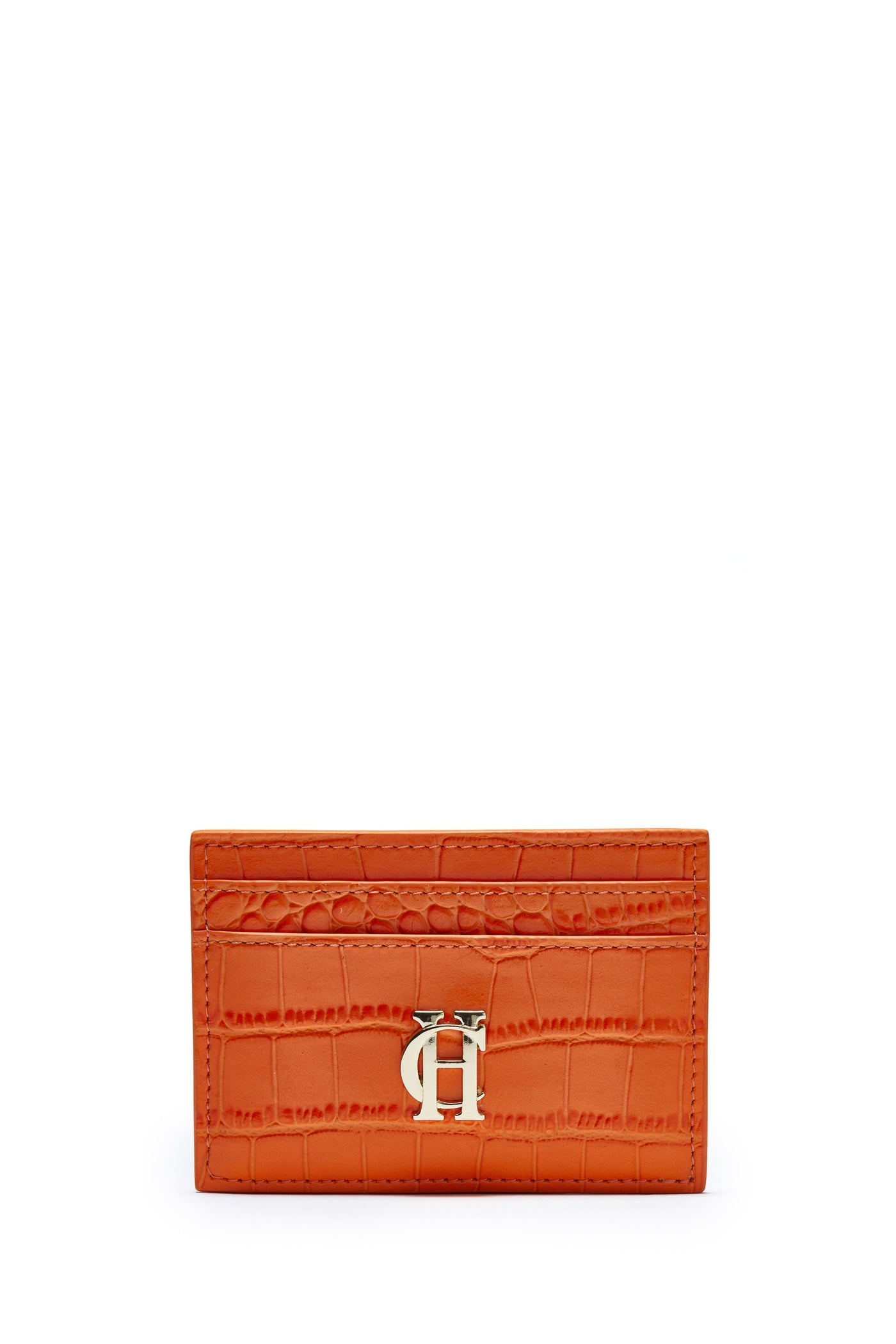 Chelsea Card Holder (Orange Croc)