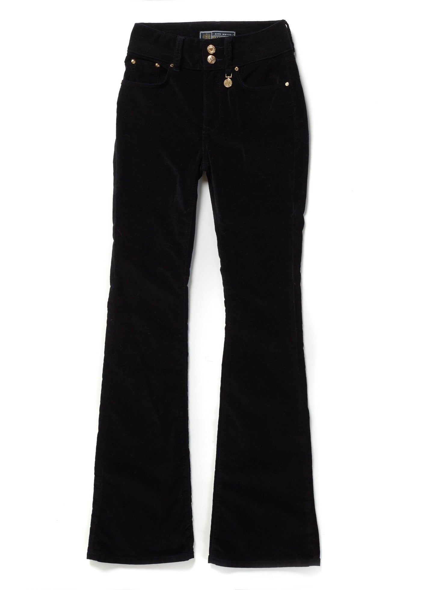 High Rise Velvet Flare (Black)