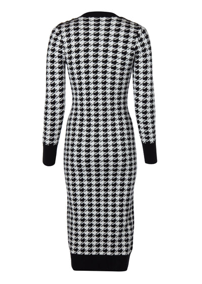 Hepburn Midi Dress (Houndstooth)