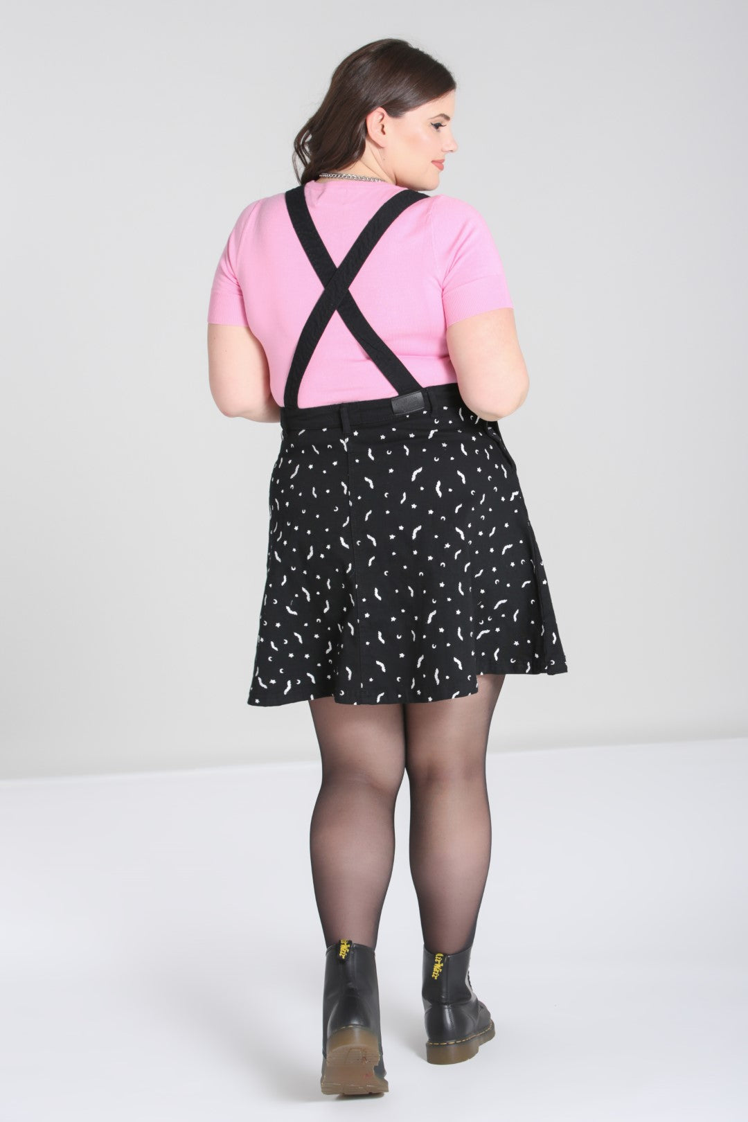 Bat Pinafore Dress Black