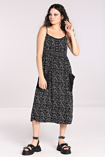 Safety Pin Dress Black