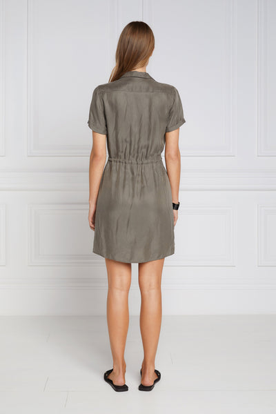 Military Shirt Dress (Misty Khaki)