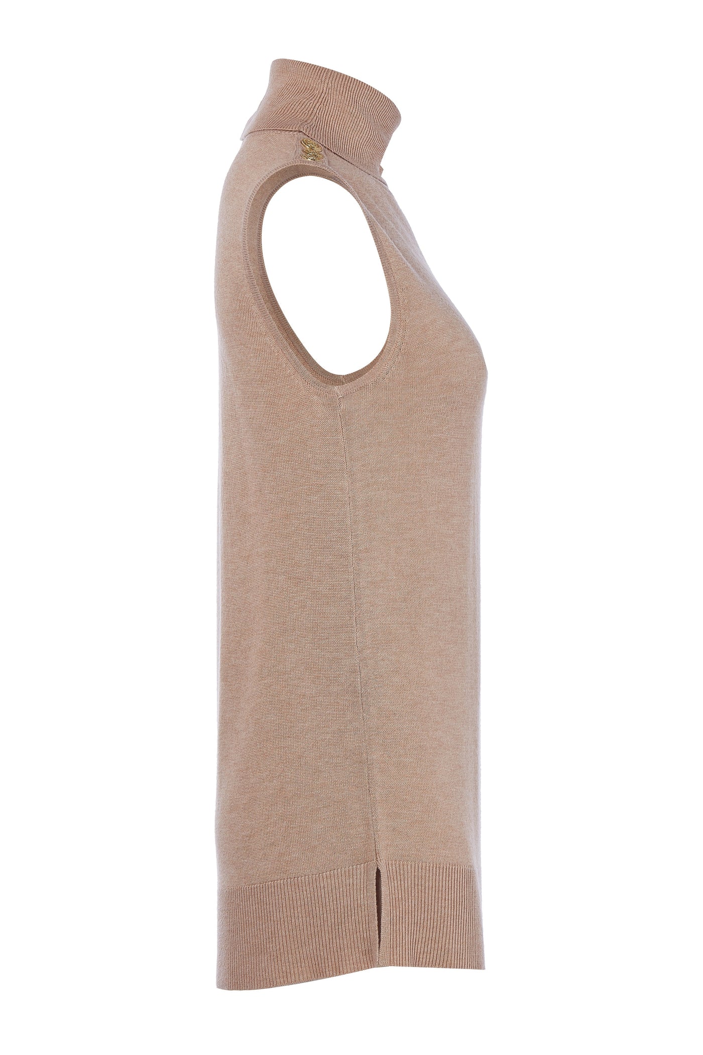 Luxury Sleeveless Roll Neck (Camel)