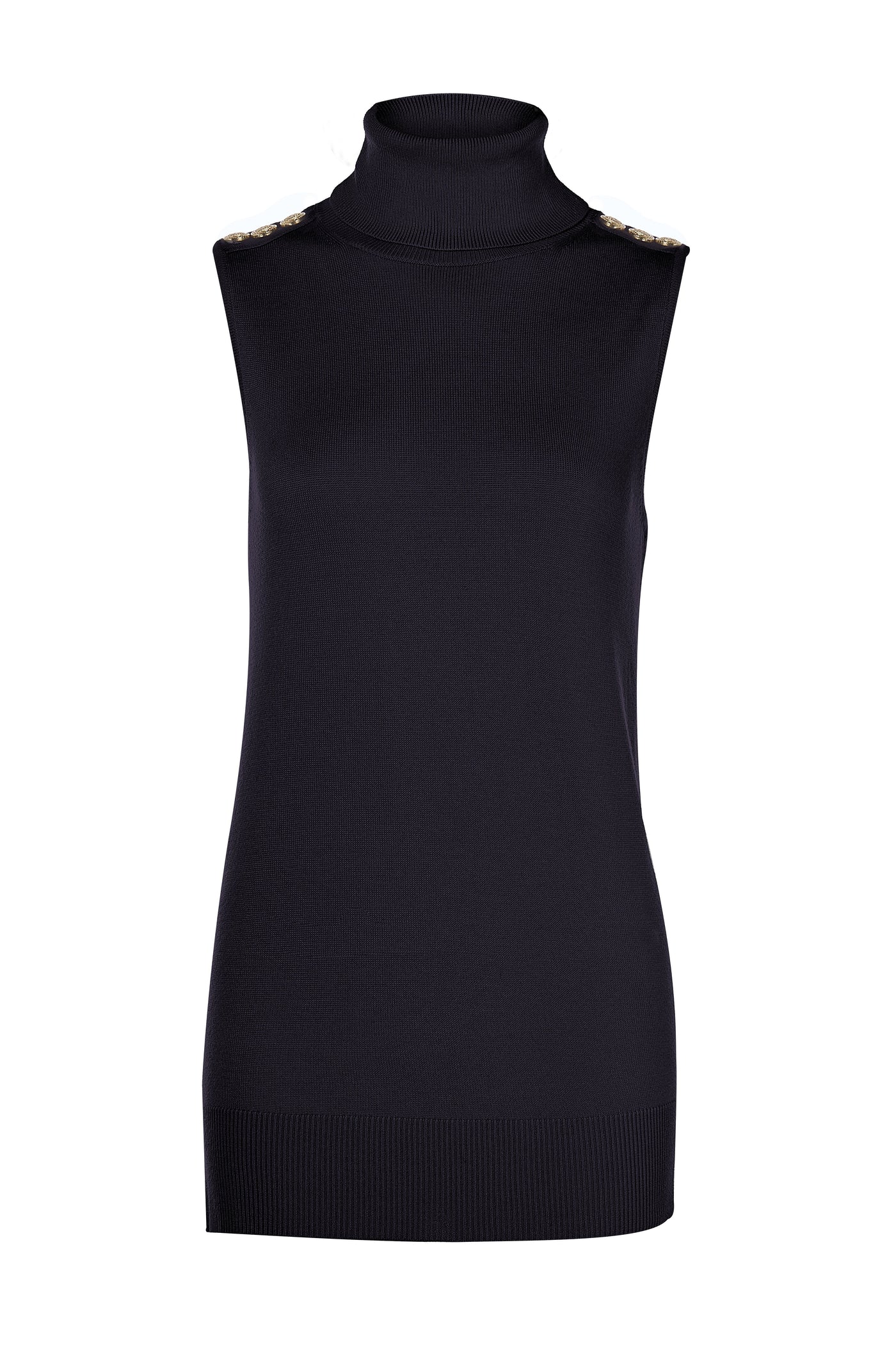 Luxury Sleeveless Roll Neck (Black)