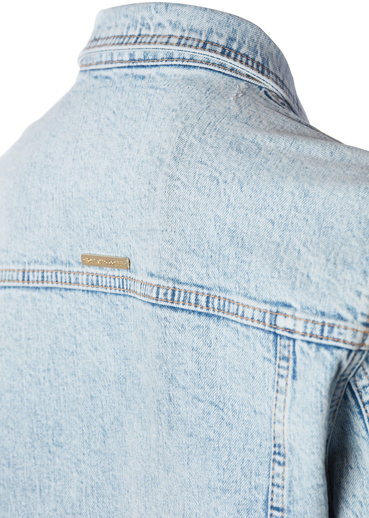 Longline Denim Jacket (Light Denim Wash)