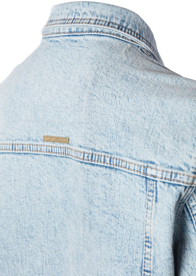 Longline Denim Jacket (Light Denim Wash)