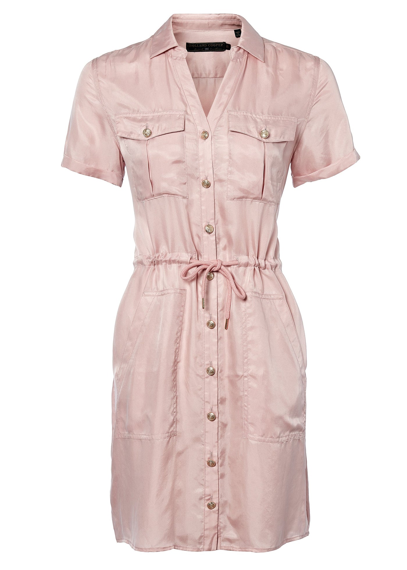 Military Shirt Dress (Blush)