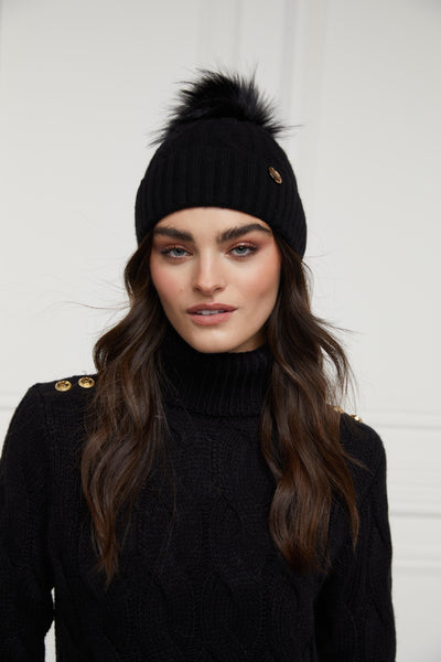 Rib Bobble Hat (Black)