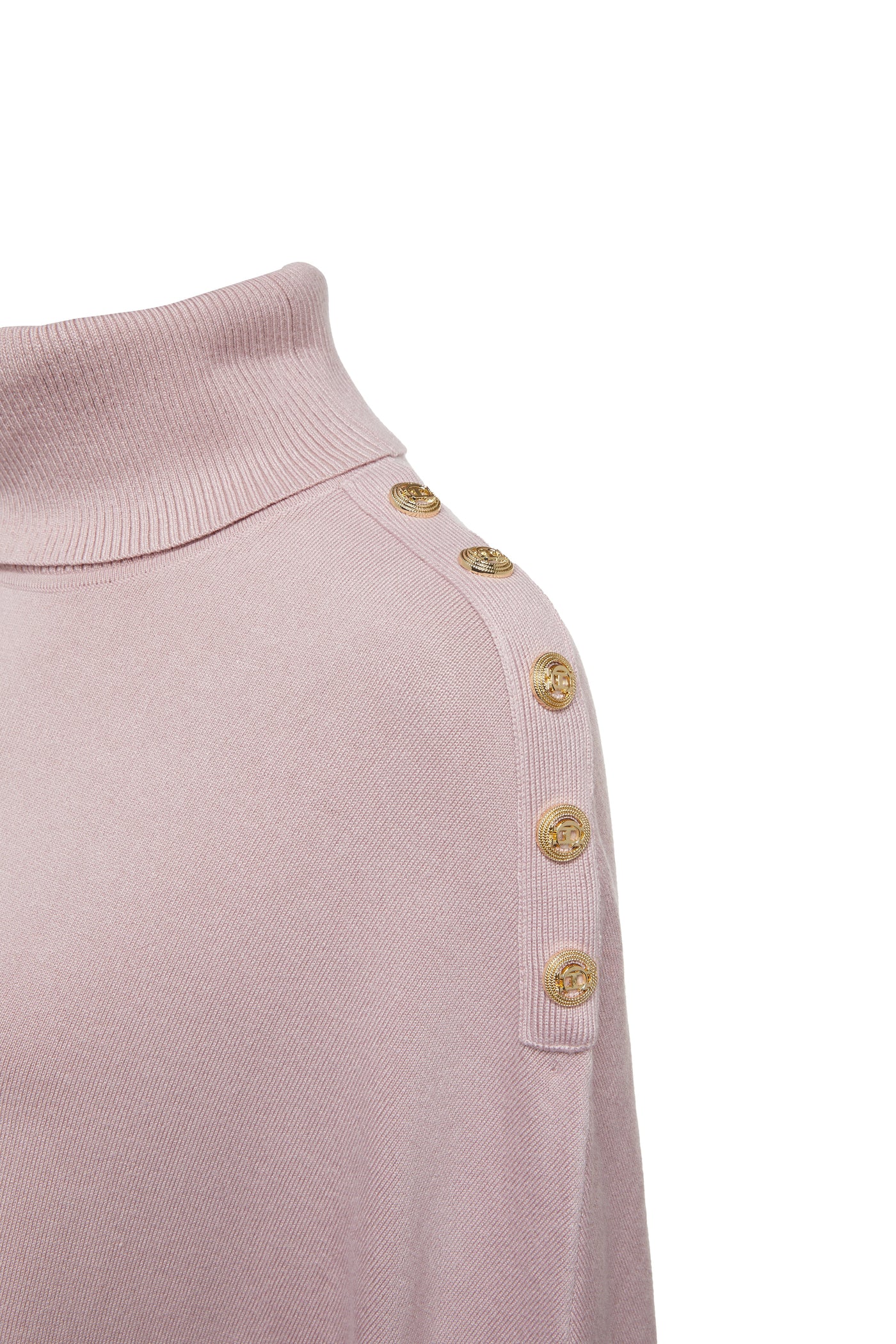 Roll Neck Cape (Soft Pink)