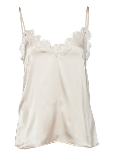 Silk Lace Cami (Oyster)