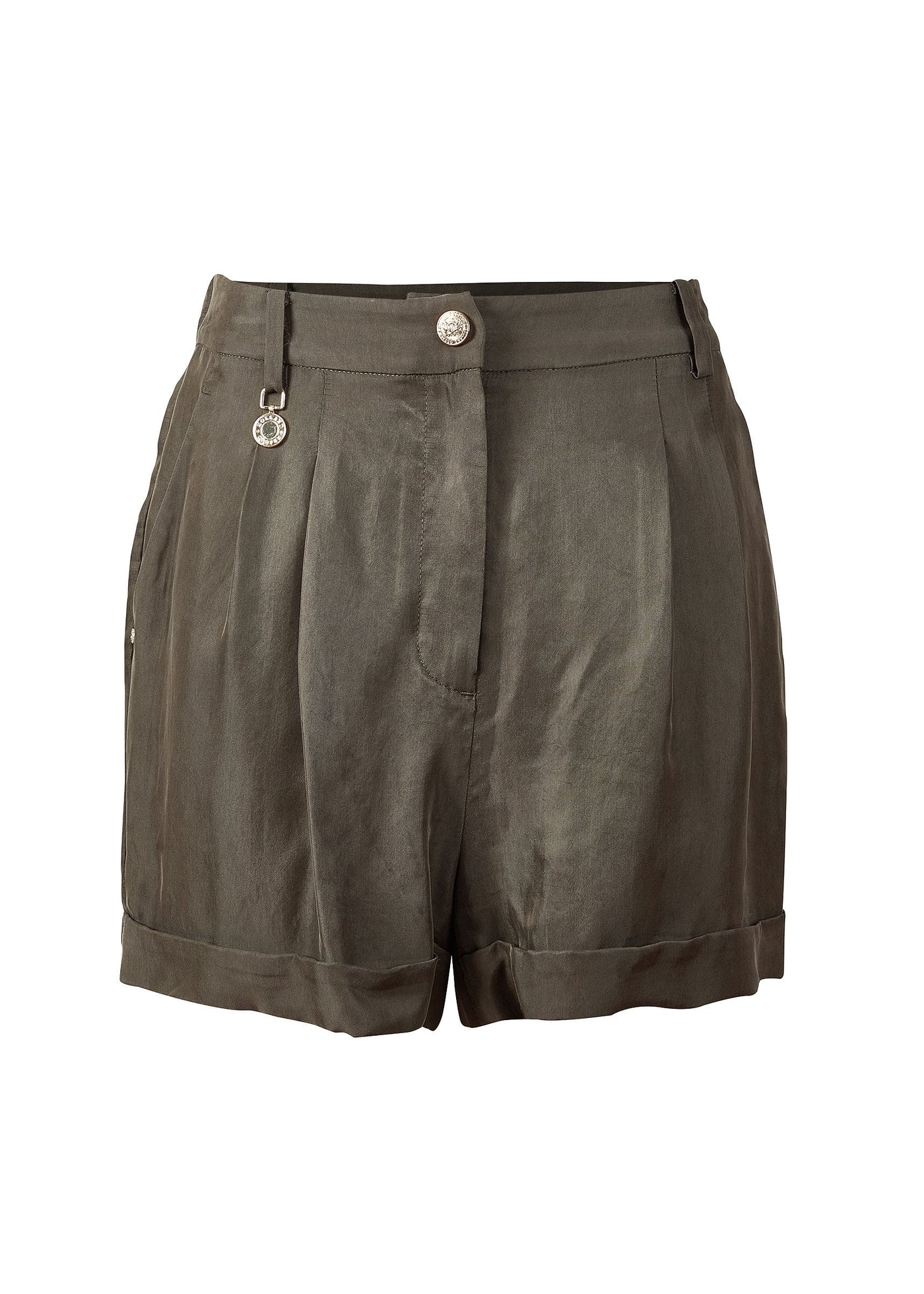 Pleated Safari Shorts (Misty Khaki)