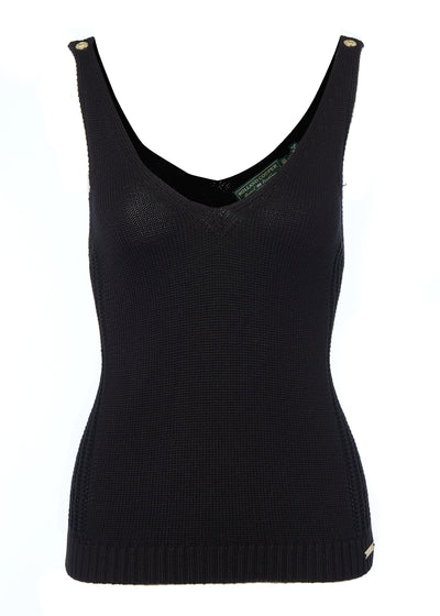 V Knit Vest (Black)