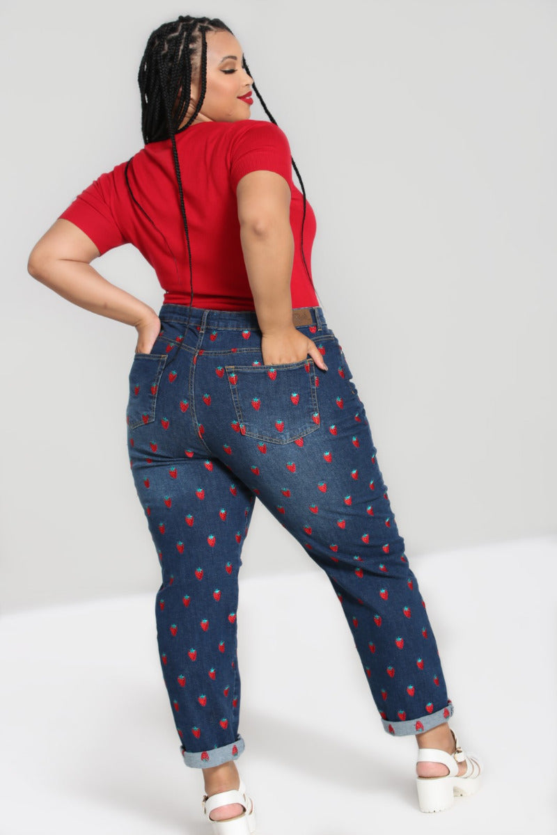 Strawberry Denim Jeans