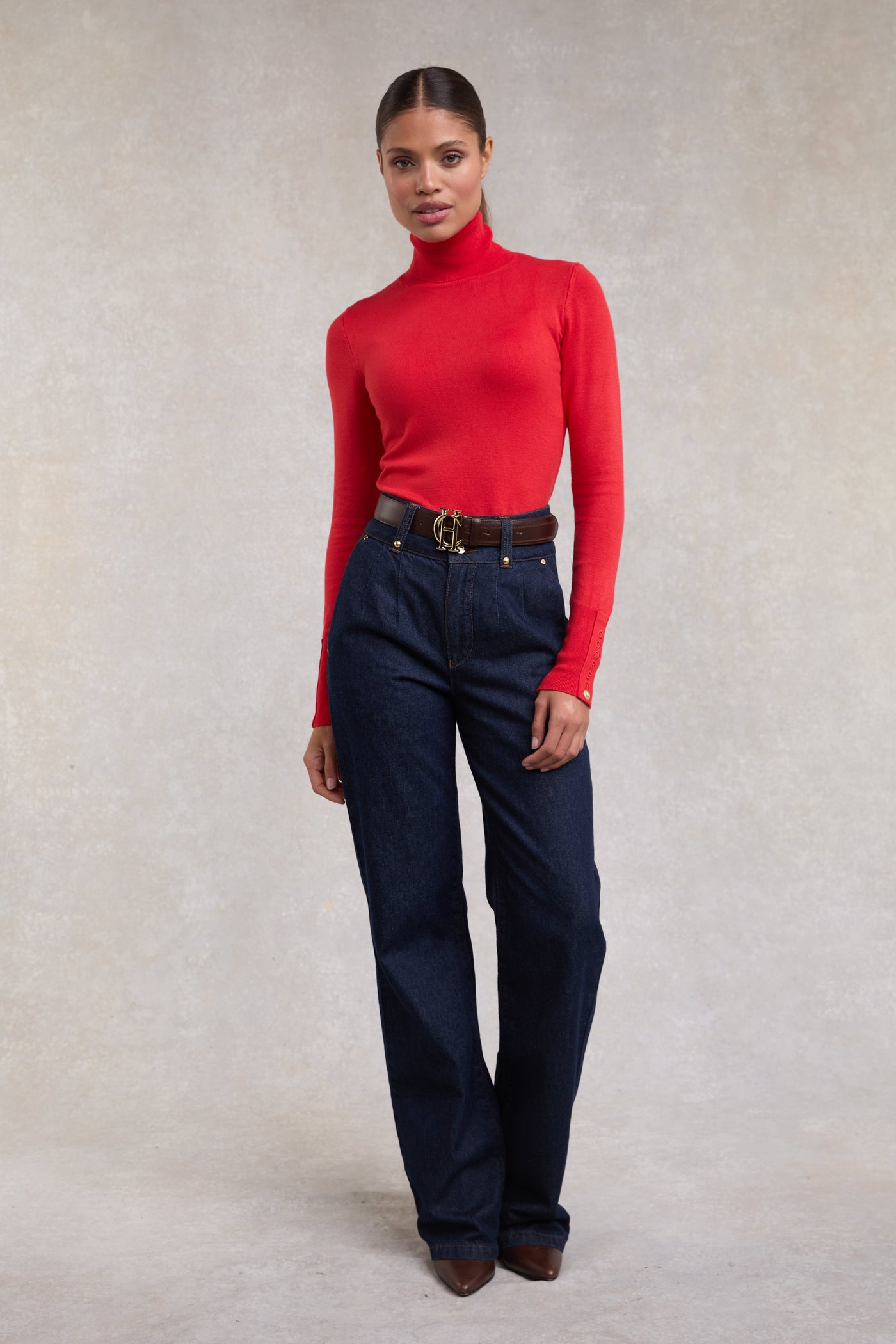 Embroidered Roll Neck Knit (Neroli)