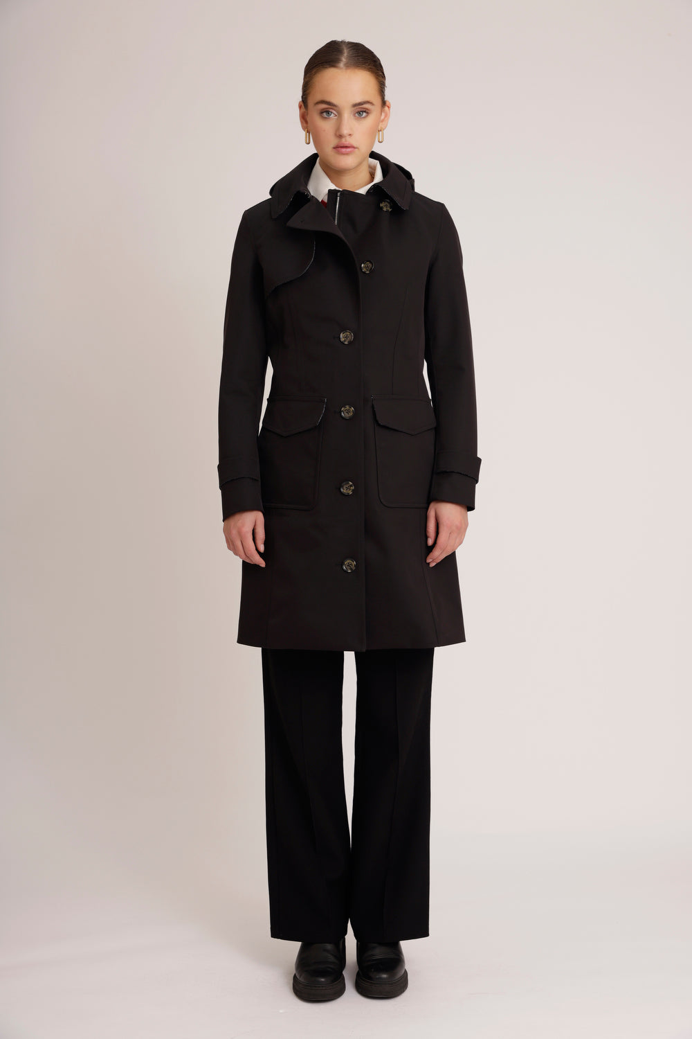 Waterproof Tailored To Fit Trenchcoat  | Black