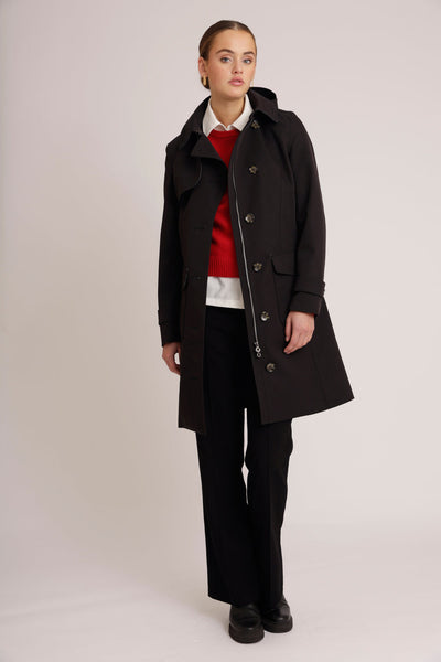 Waterproof Tailored To Fit Trenchcoat  | Black