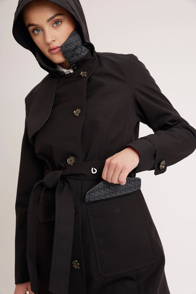 Waterproof Tailored To Fit Trenchcoat  | Black