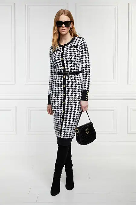 Hepburn Midi Dress (Houndstooth)