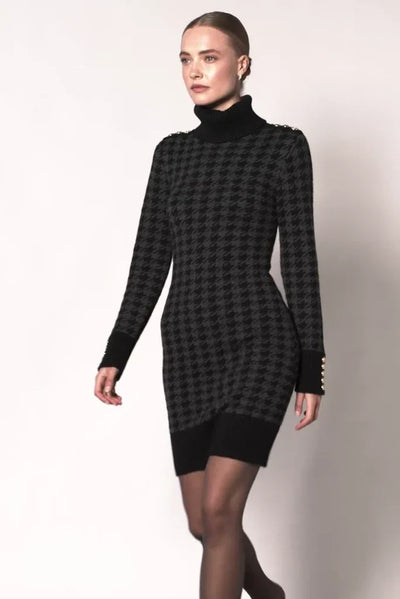 Heritage Jumper Dress (Grey Houndstooth)