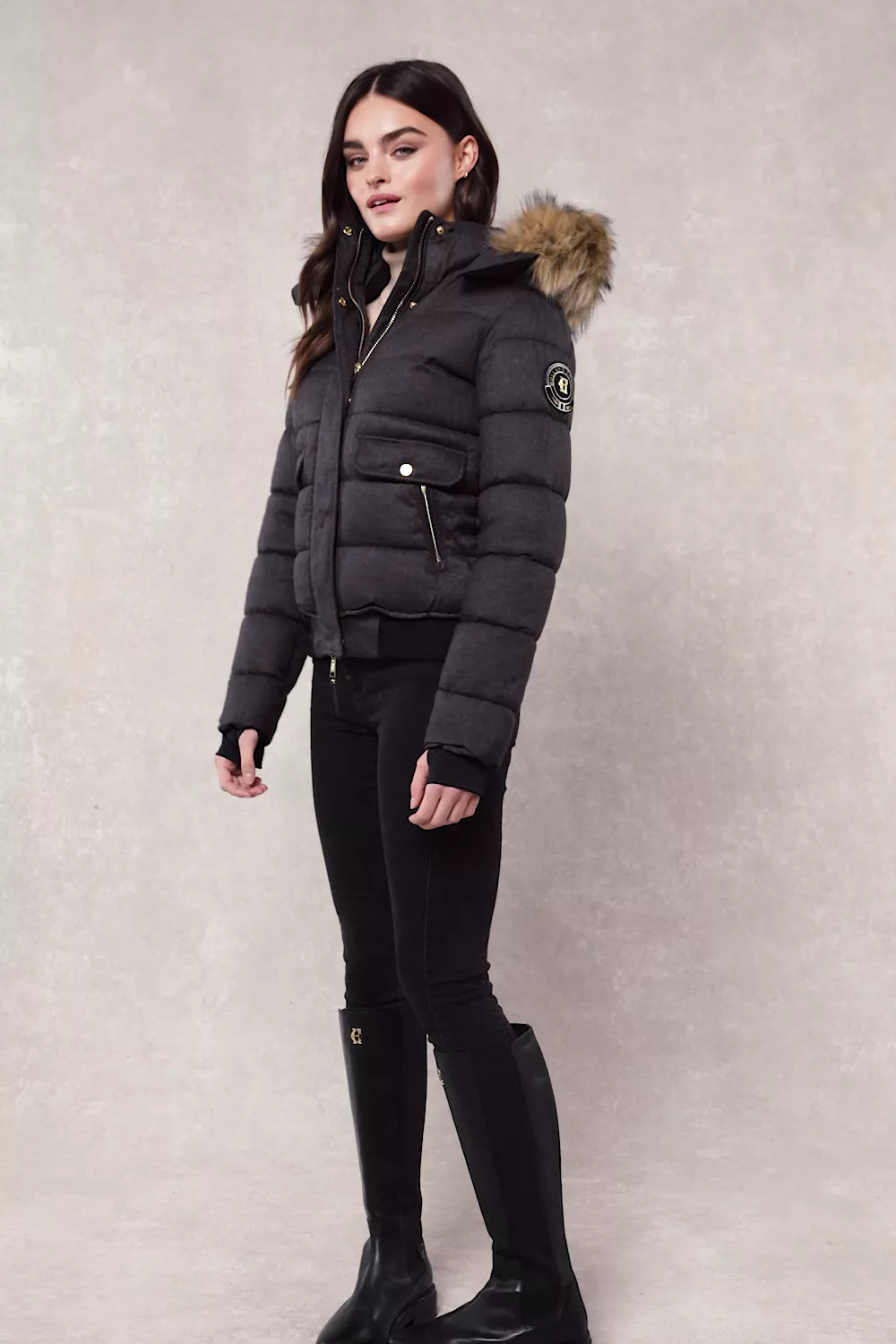 Cervinia Puffer (Charcoal Tweed)