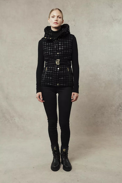 Vermont Gilet (Mono Houndstooth)