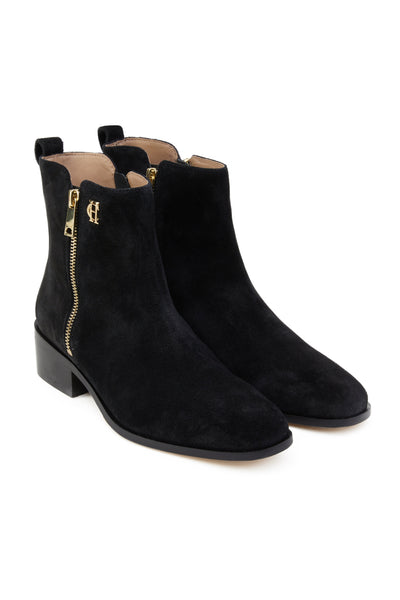 Zip Chelsea Boot (Black Suede)